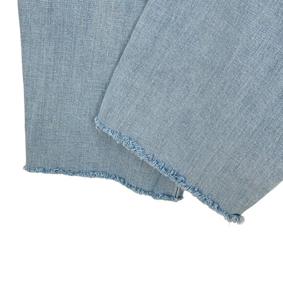 Gap Women's Jeans Girlfriend SZ 14 / 32 Mid Rise Raw Hem Plus Blue - Picture 9 of 13